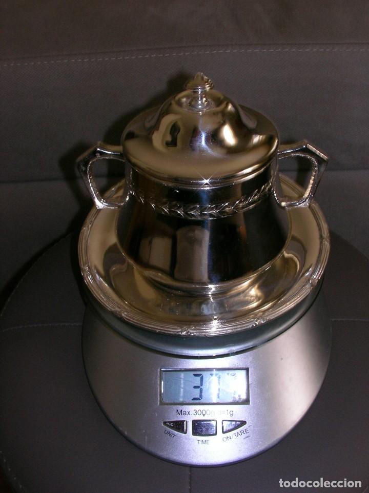 Antig&uuml;edades: AZUCARERO DE PLATA CON SU PLATO - Foto 4