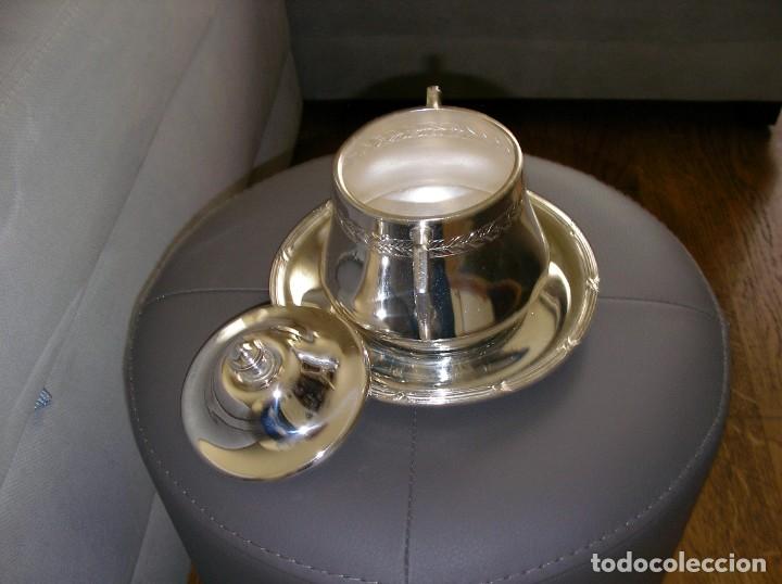 Antig&uuml;edades: AZUCARERO DE PLATA CON SU PLATO - Foto 5