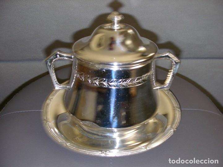 Antig&uuml;edades: AZUCARERO DE PLATA CON SU PLATO - Foto 6