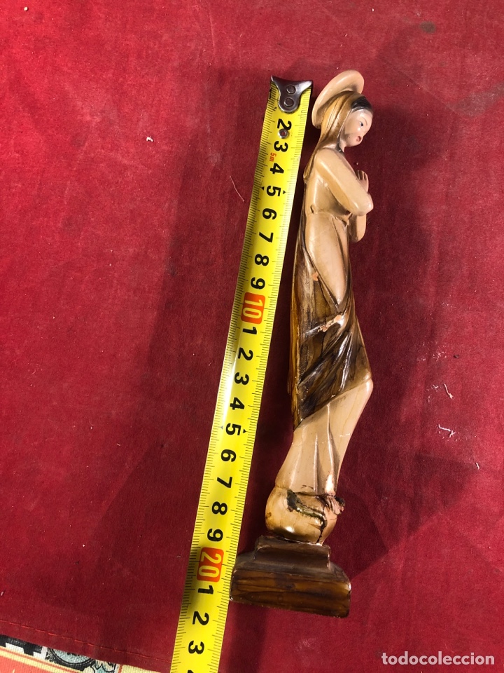Antig&uuml;edades: Figura Madera de virgen rezando - Foto 4
