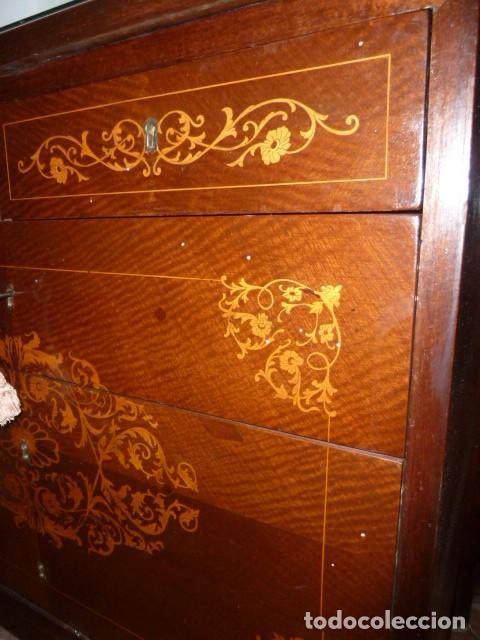 Antig&uuml;edades: C&Oacute;MODA DE CAOBA CON MARQUETER&Iacute;A. - Foto 3