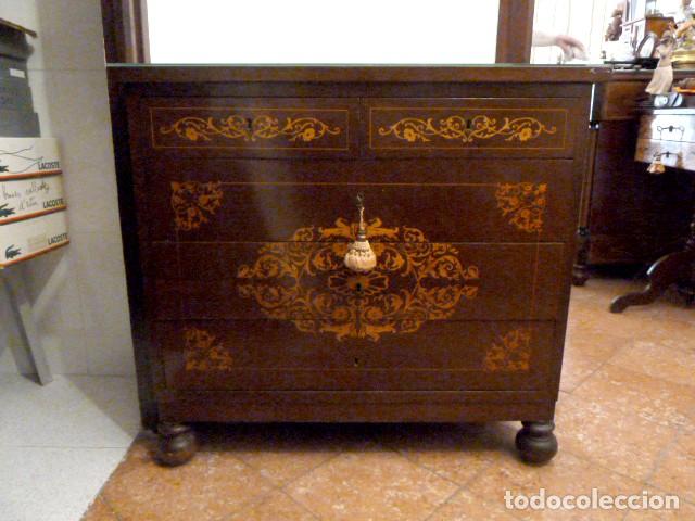 Antig&uuml;edades: C&Oacute;MODA DE CAOBA CON MARQUETER&Iacute;A. - Foto 1