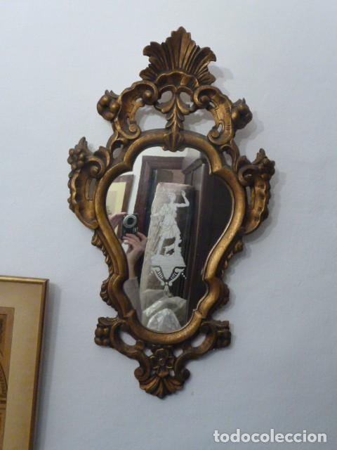 Antig&uuml;edades: DOS ESPEJOS CORNUCOPIA MADERA TALLADA - Foto 2