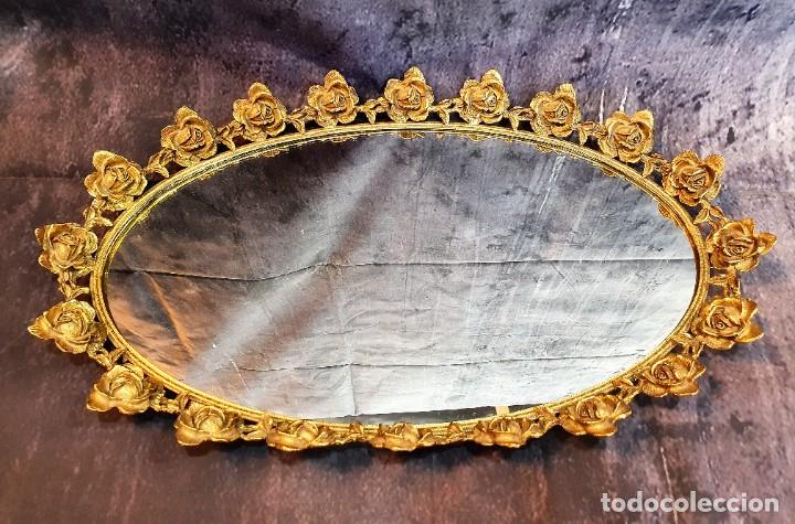Antig&uuml;edades: ESPEJO OVALADO DE BRONCE - Foto 4