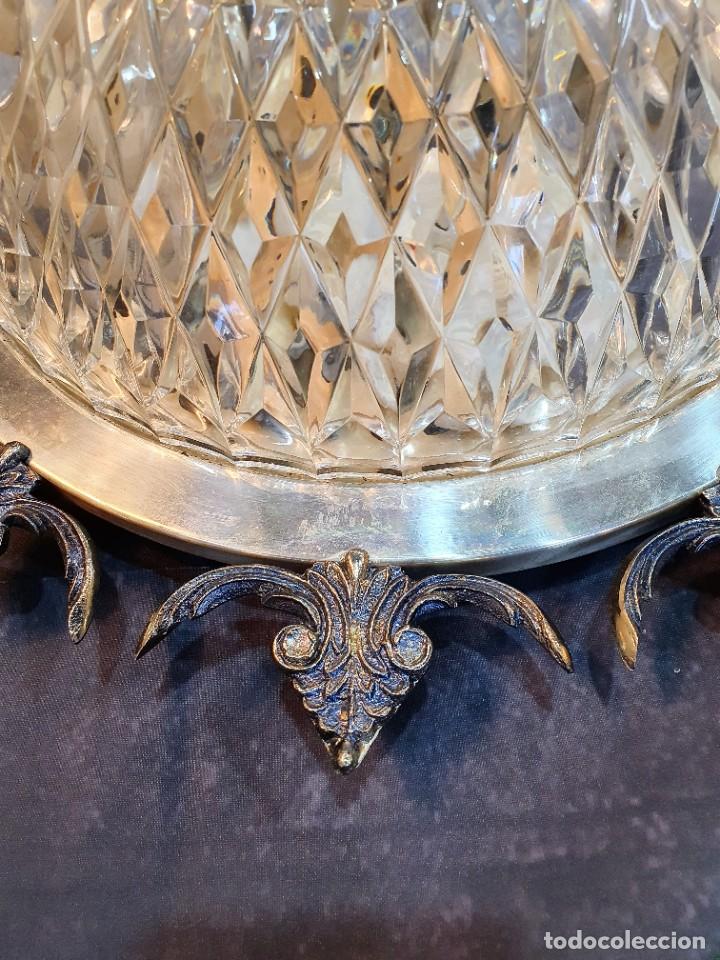 Antig&uuml;edades: PLAFON LAMPARA DE CRISTAL TALLADO - Foto 4