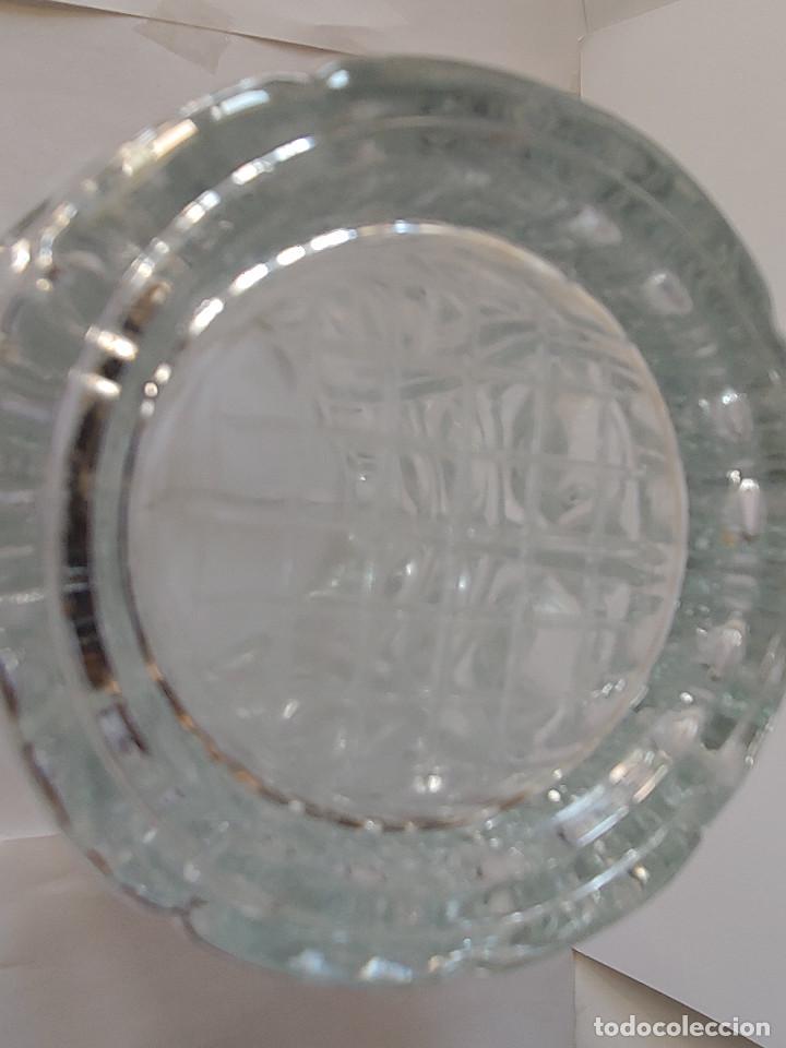 Antig&uuml;edades: JARRON DE CRISTAL TALLADO TRANSPARENTE - Foto 8