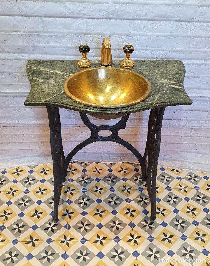 Antig&uuml;edades: LAVABO CON MARMOL Y GRIFERIA - Foto 2