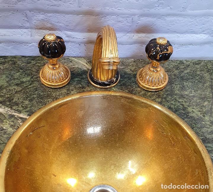 Antig&uuml;edades: LAVABO CON MARMOL Y GRIFERIA - Foto 5