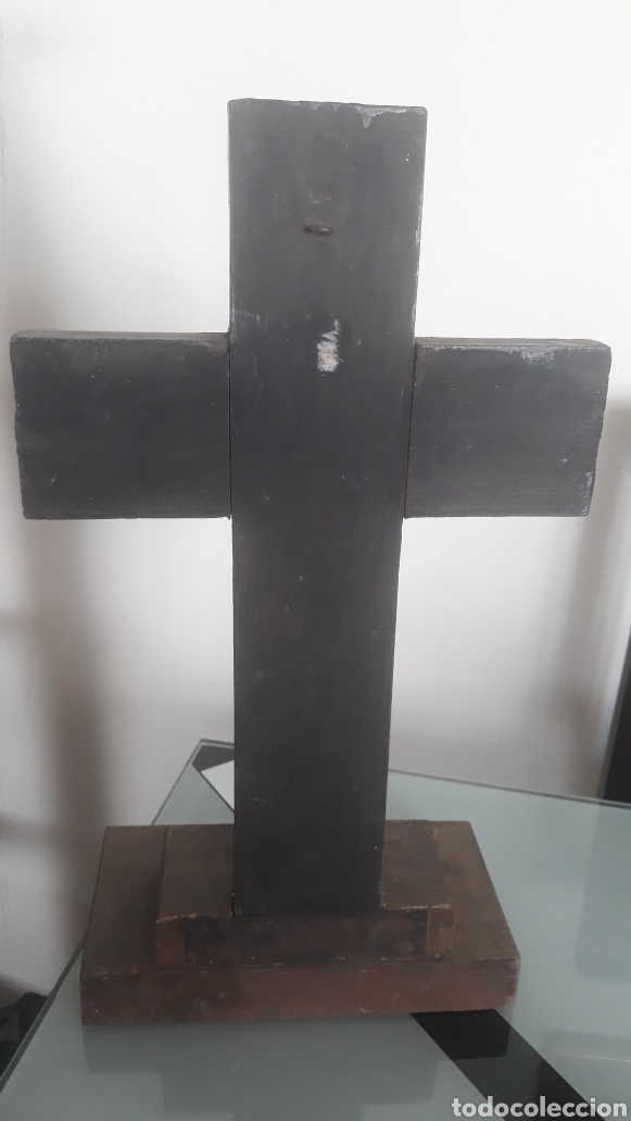 Antig&uuml;edades: Antiguo crucifijo con marqueter&iacute;a - Foto 4
