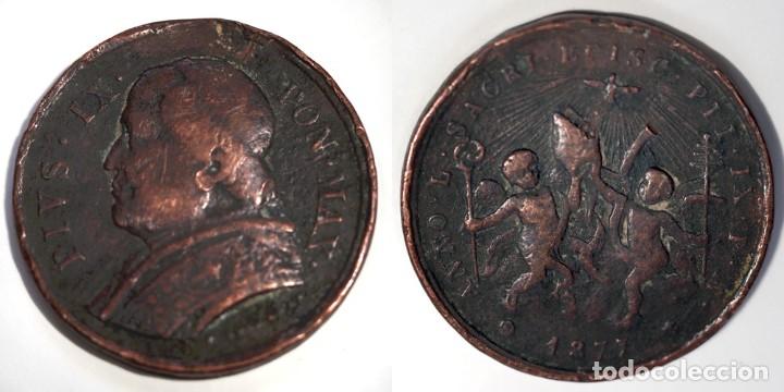 Antig&uuml;edades: PIUS IX - 1877 - medalla antigua - Foto 1