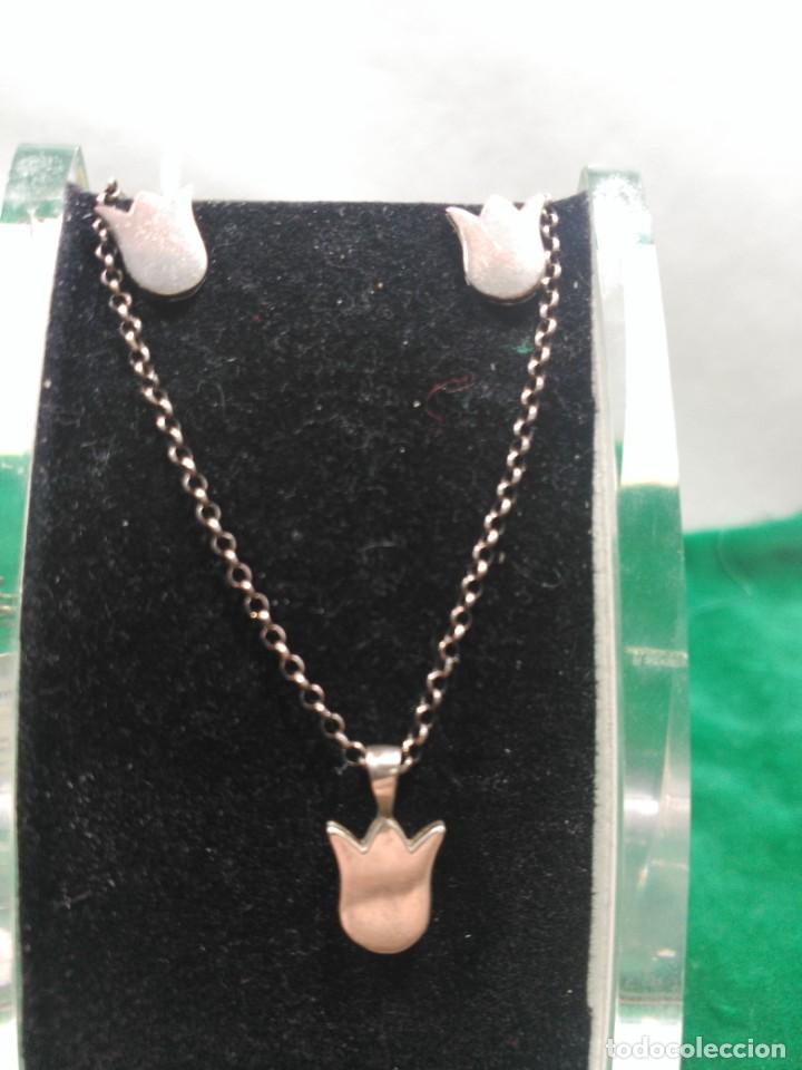Antig&uuml;edades: gargantilla y pendientes plata + - Foto 1