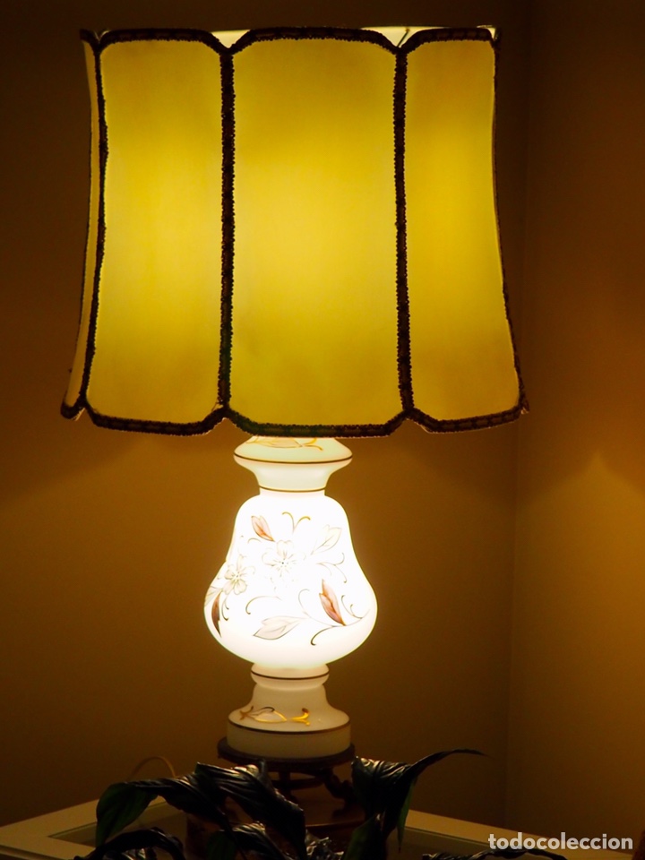 Antig&uuml;edades: Fant&aacute;stica l&aacute;mpara francesa cristal opalina - Foto 16