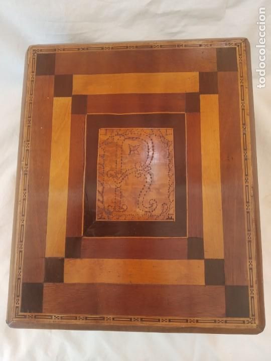 Antig&uuml;edades: ANTIGUA CAJA TARACEA - JOYERO - Foto 10