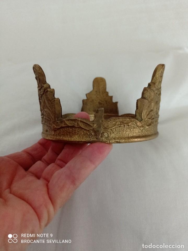 Antig&uuml;edades: Corona virgen bronce , cristo rey - Foto 3