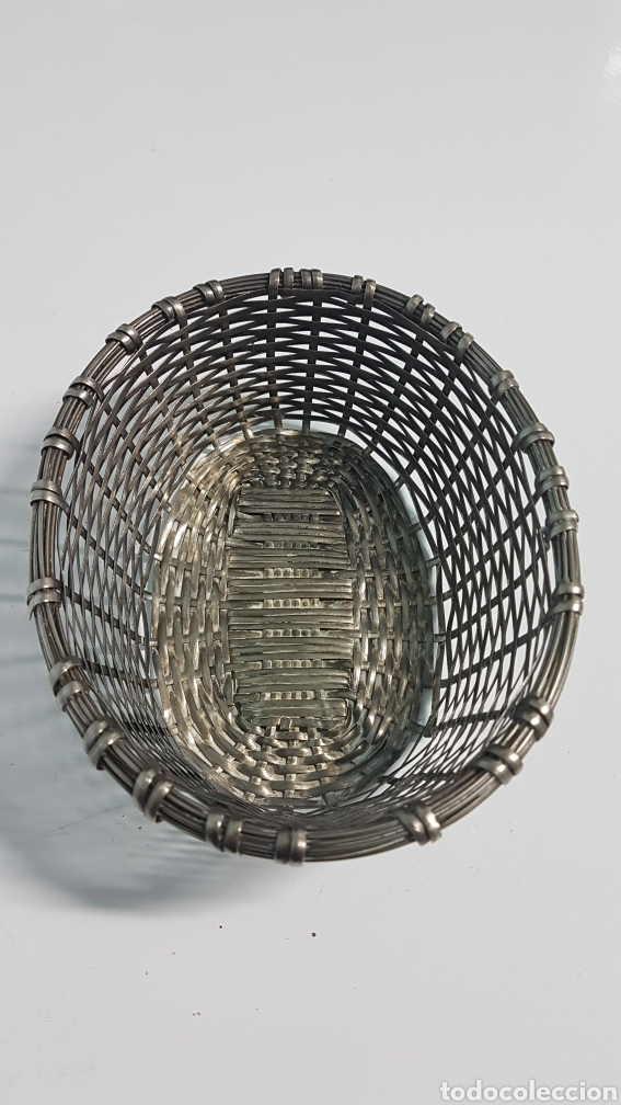 Antig&uuml;edades: CESTA ALPACA PLATEADA EN PERFECTO ESTADO. - Foto 2