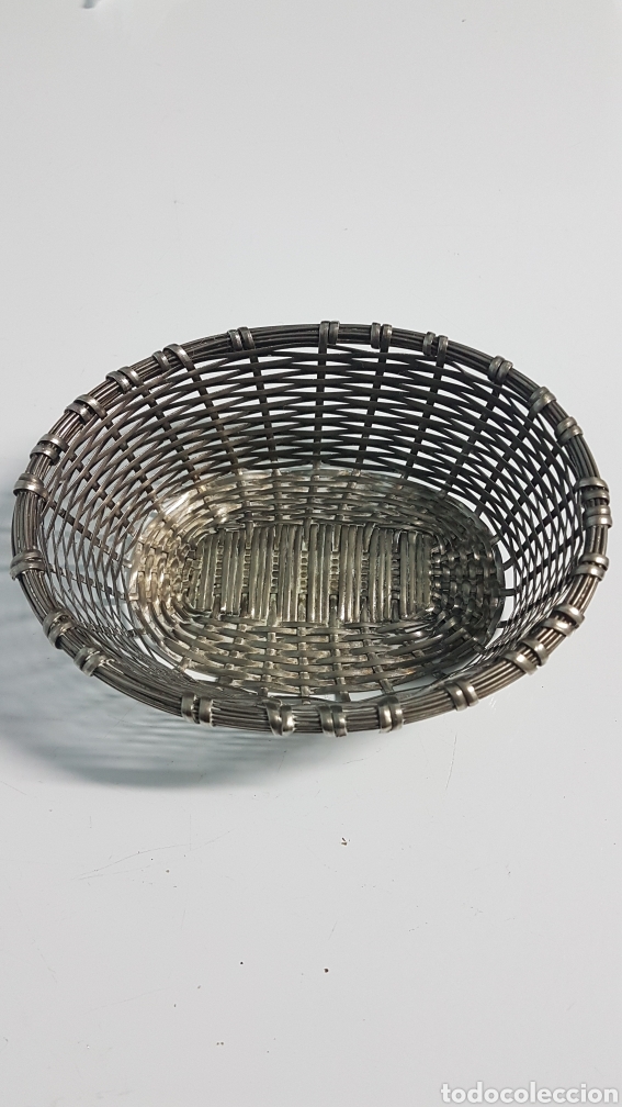 Antig&uuml;edades: CESTA ALPACA PLATEADA EN PERFECTO ESTADO. - Foto 3