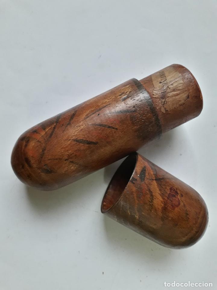 Antig&uuml;edades: C&aacute;psula de madera torneada para comunicaciones - Foto 1