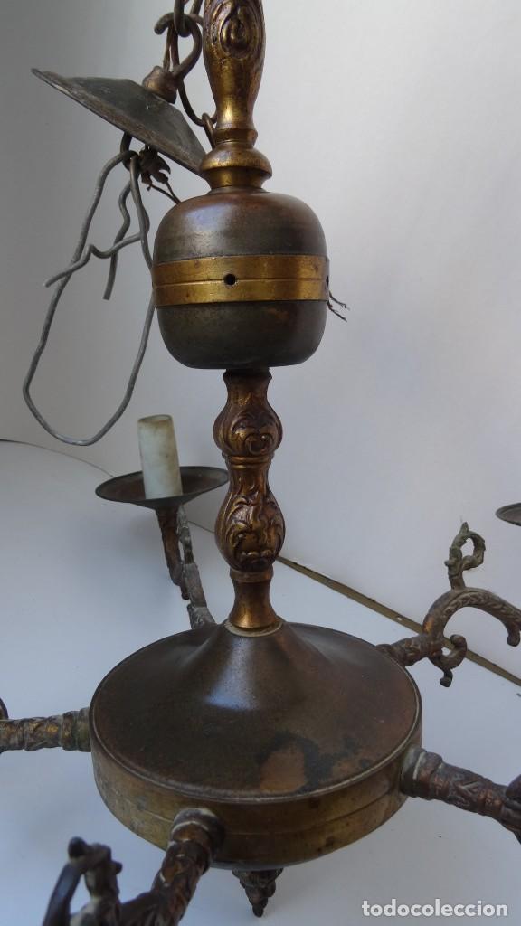 Antig&uuml;edades: LAMPARA DE TECHO BRONCE - Foto 2