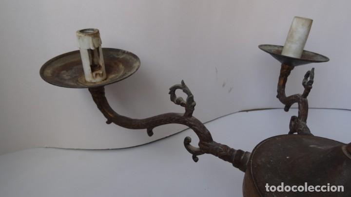 Antig&uuml;edades: LAMPARA DE TECHO BRONCE - Foto 4