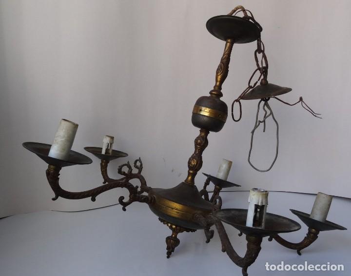 Antig&uuml;edades: LAMPARA DE TECHO BRONCE - Foto 6