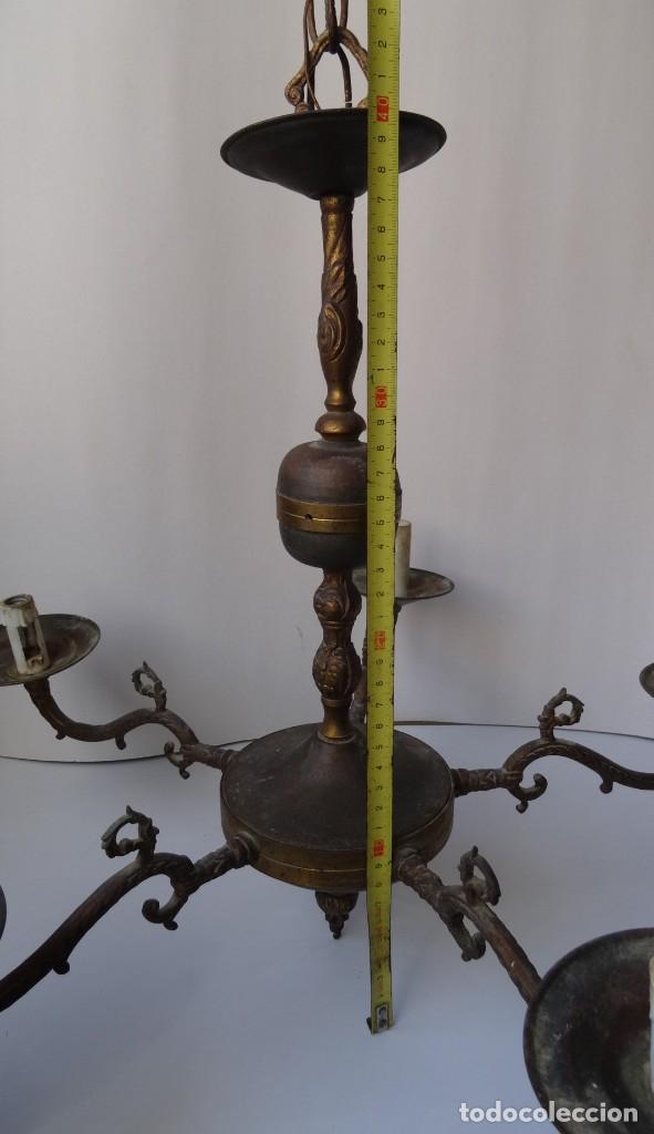 Antig&uuml;edades: LAMPARA DE TECHO BRONCE - Foto 7