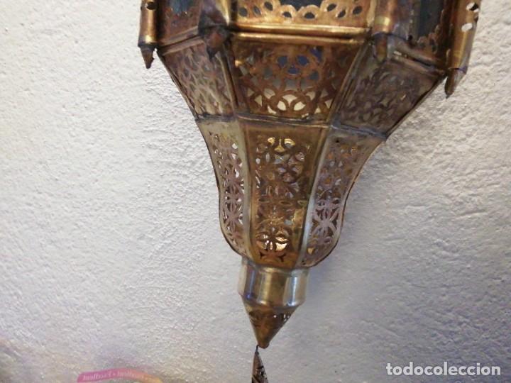 Antig&uuml;edades: FAROL GRANADINO LATON. 60CM (Rf:B/b*) - Foto 4