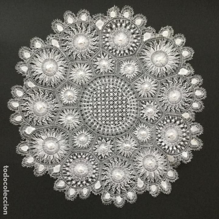Antig&uuml;edades: Nanduti vintage blanco 40 cm - Foto 2