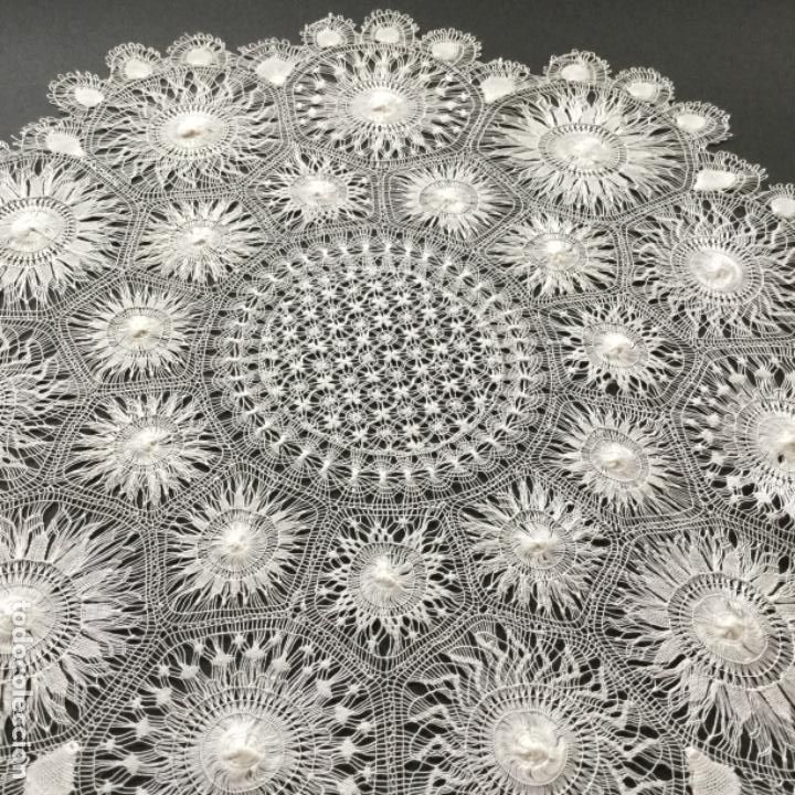 Antig&uuml;edades: Nanduti vintage blanco 40 cm - Foto 3