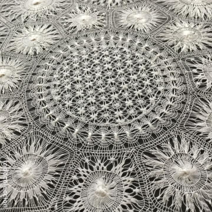 Antig&uuml;edades: Nanduti vintage blanco 40 cm - Foto 6