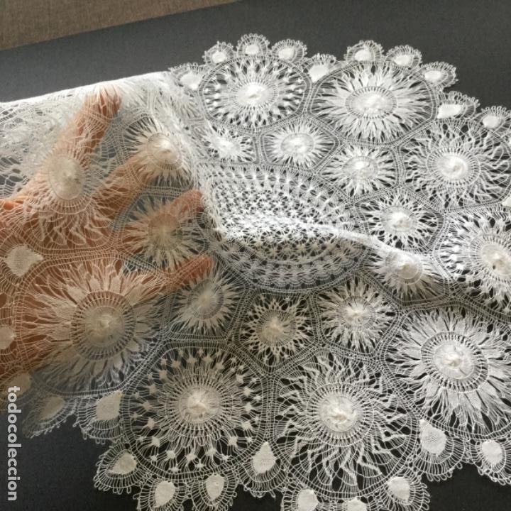 Antig&uuml;edades: Nanduti vintage blanco 40 cm - Foto 7