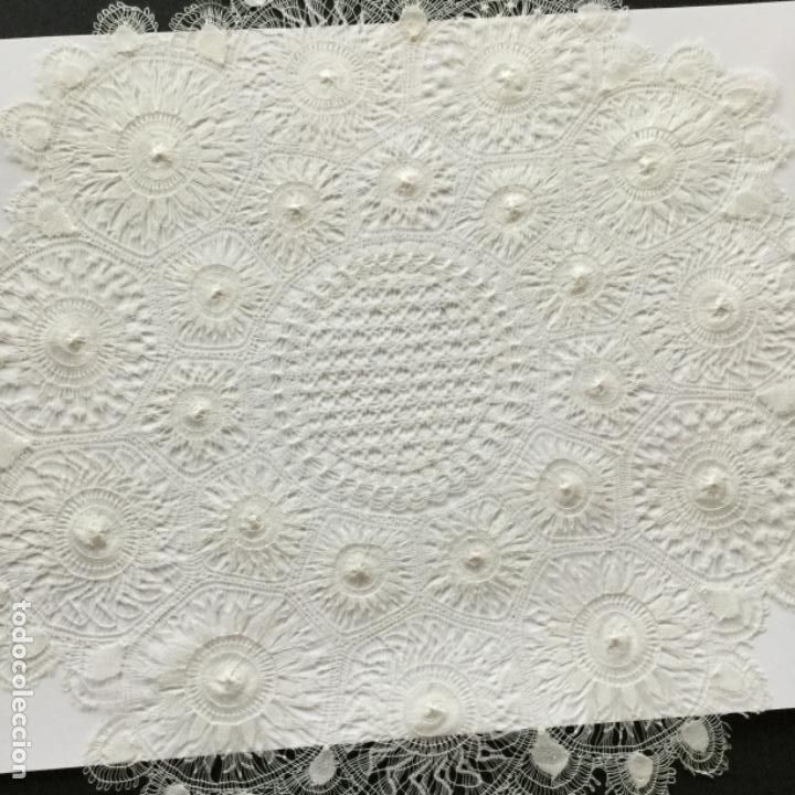 Antig&uuml;edades: Nanduti vintage blanco 40 cm - Foto 9