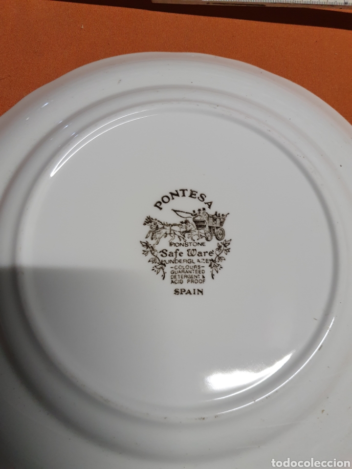 Antig&uuml;edades: 3 platos Porcelana - Foto 3