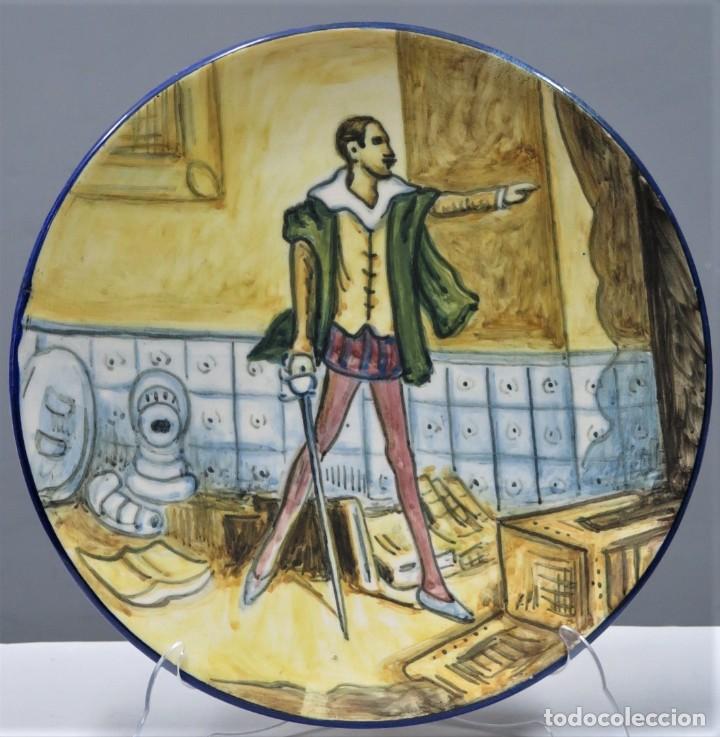 Antig&uuml;edades: PLATO CERAMICA CERVANTINO - Foto 1