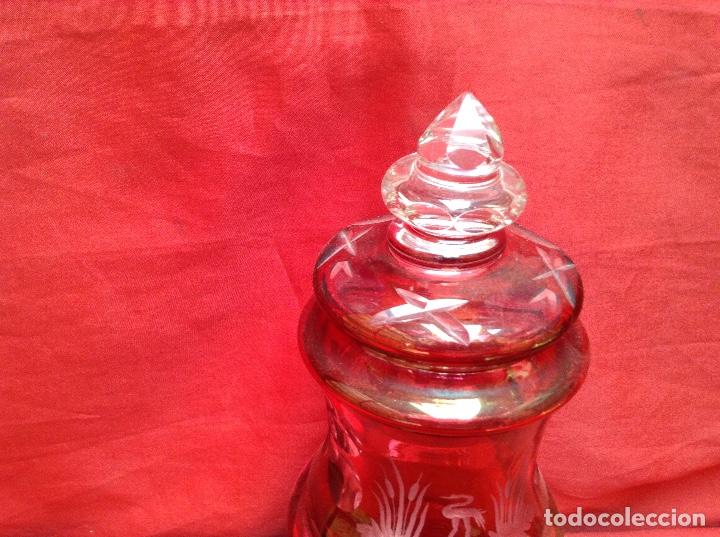 Antig&uuml;edades: Tarro de cristal tallado , medida. 34 - Foto 5