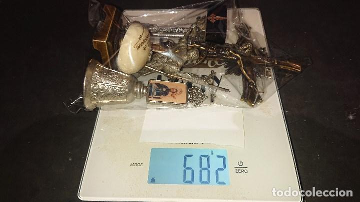 Antiguidades: LOTE OBJETOS RELIGIOSOS , CRISTOS Y SANTOS 682 GR , DIVERSAS EPOCAS Y MATERIALES . LEER DESCRIPCION