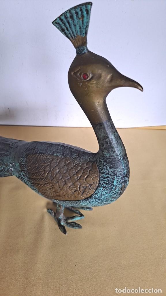 Antig&uuml;edades: FIGURA DE PAVO REAL EN BRONCE - Foto 2