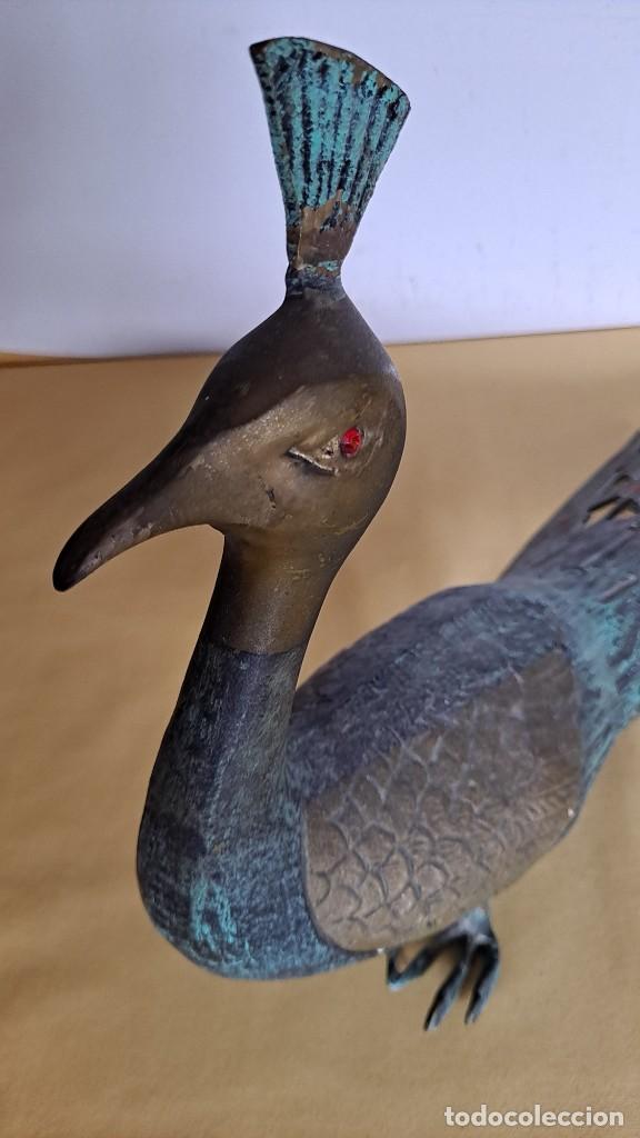 Antig&uuml;edades: FIGURA DE PAVO REAL EN BRONCE - Foto 5