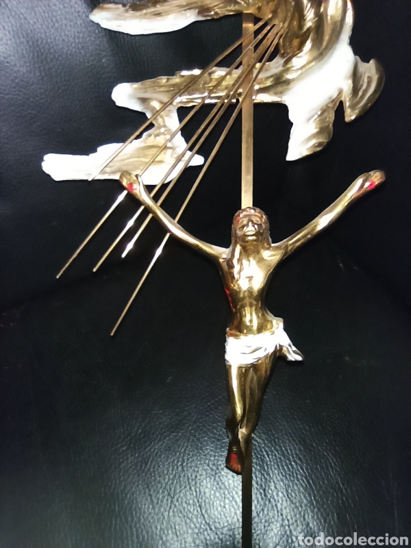 Antig&uuml;edades: crucifijo en bronce gran tama&ntilde;o. - Foto 3