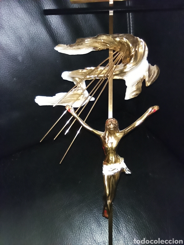 Antig&uuml;edades: crucifijo en bronce gran tama&ntilde;o. - Foto 4