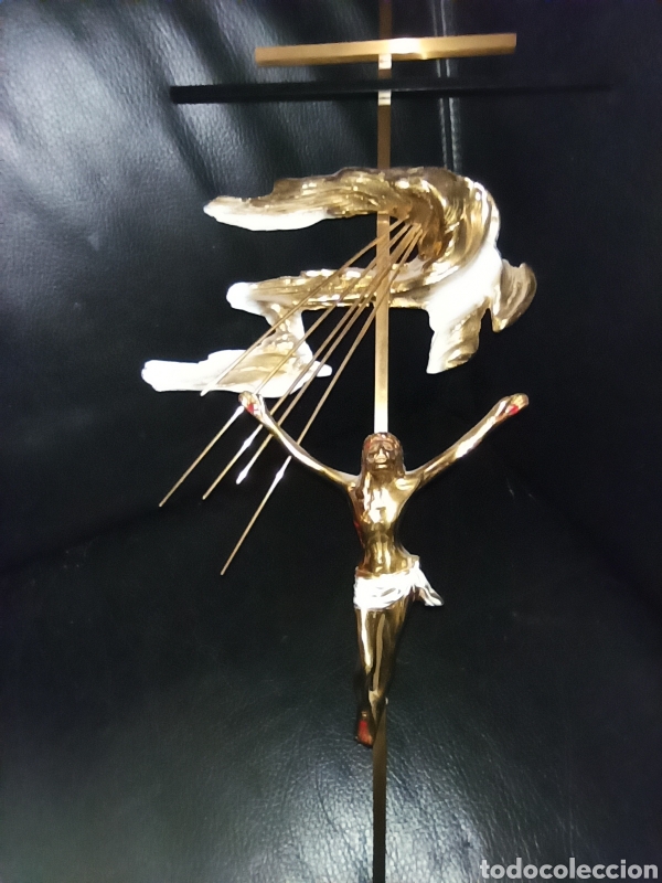 Antig&uuml;edades: crucifijo en bronce gran tama&ntilde;o. - Foto 5