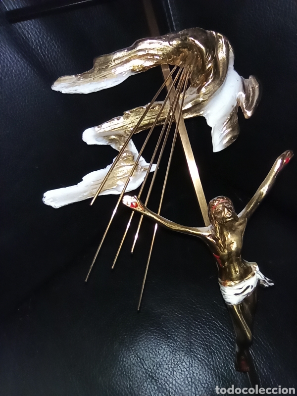 Antig&uuml;edades: crucifijo en bronce gran tama&ntilde;o. - Foto 7