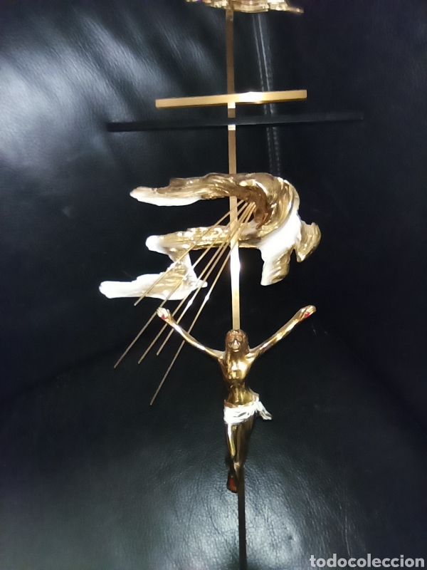 Antig&uuml;edades: crucifijo en bronce gran tama&ntilde;o. - Foto 8