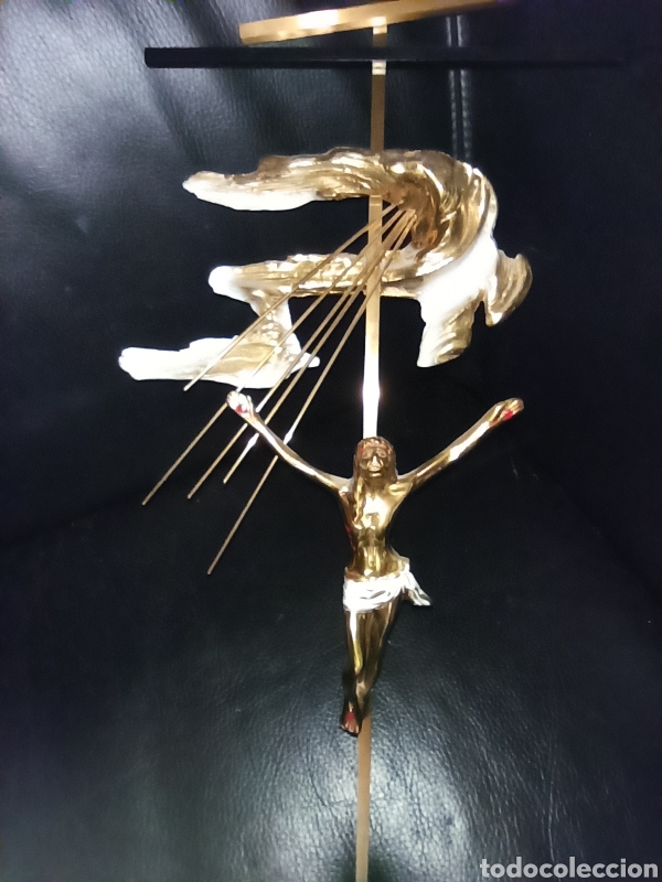 Antig&uuml;edades: crucifijo en bronce gran tama&ntilde;o. - Foto 12