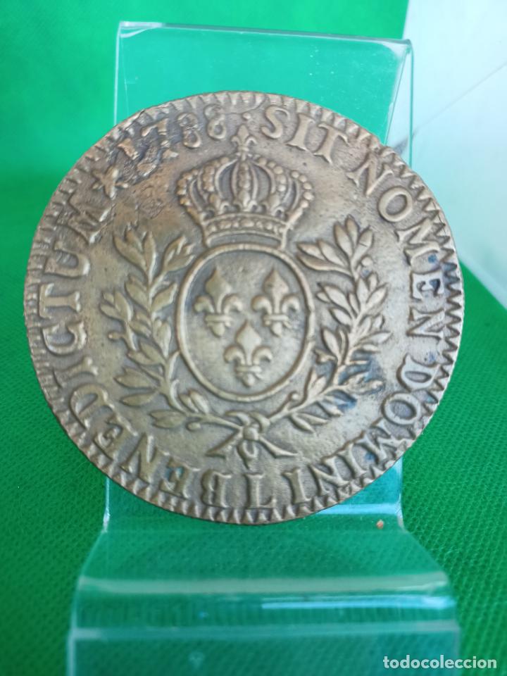 Antig&uuml;edades: MEDALLON DE BRONCE 1788 SIT NOMEN DOMINIT BENEDICTUM - Foto 1