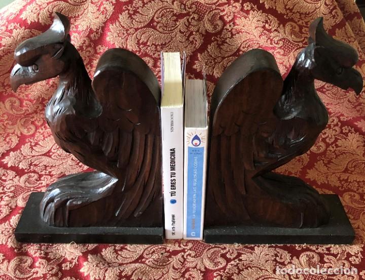 Antig&uuml;edades: REPOSALIBROS MADERA TALLADA G&Aacute;RGOLAS - Foto 1