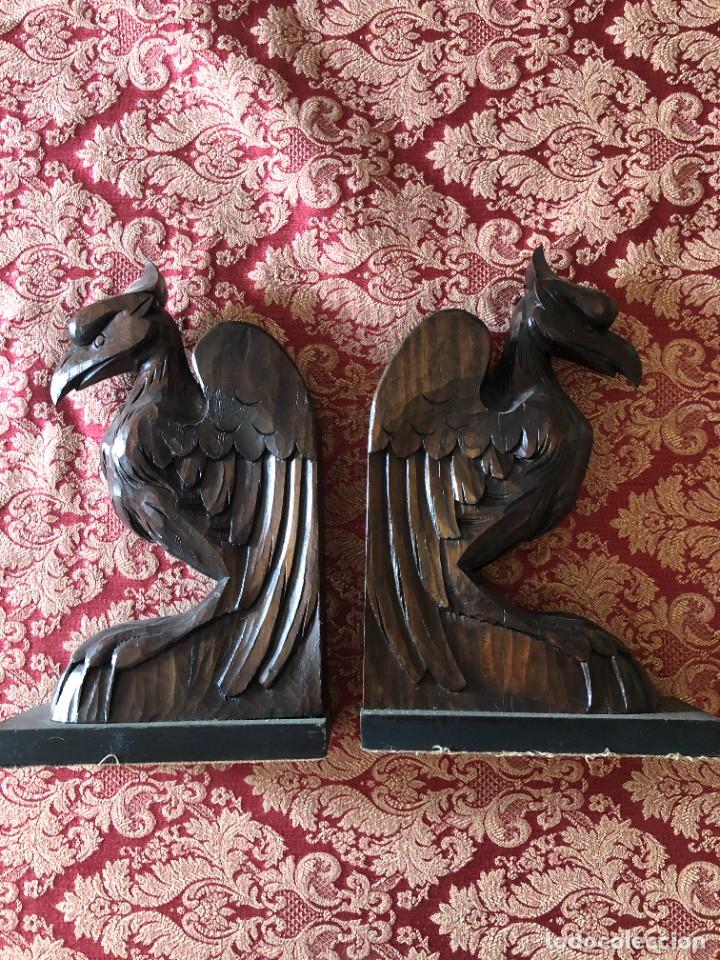 Antig&uuml;edades: REPOSALIBROS MADERA TALLADA G&Aacute;RGOLAS - Foto 6
