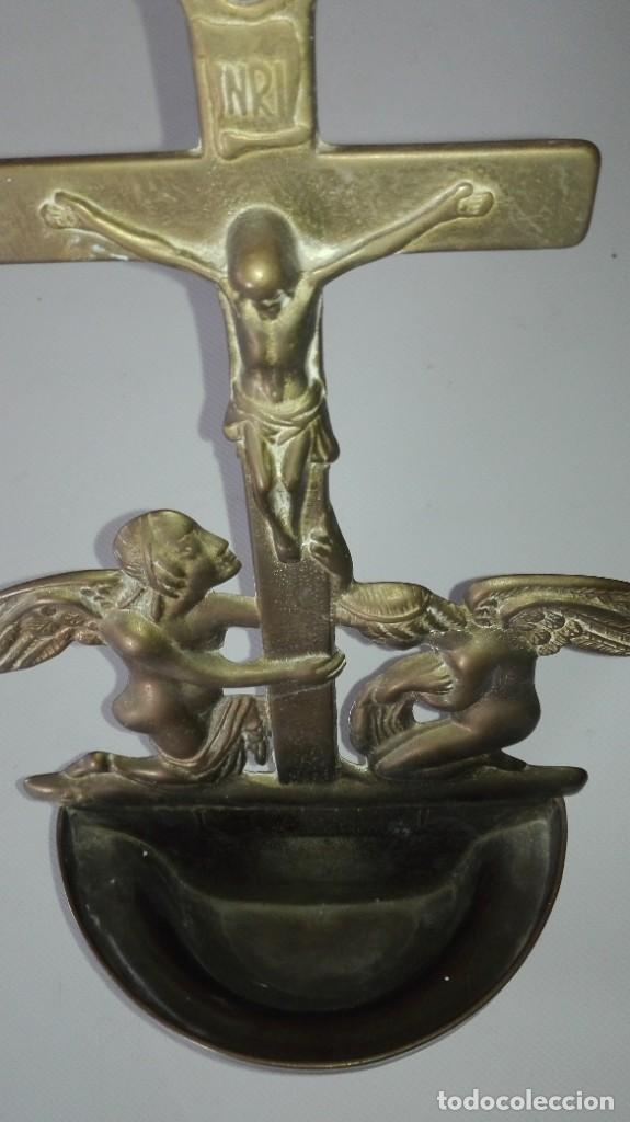 Antig&uuml;edades: BENDITERA DE BRONCE CON ANGELES - Foto 10