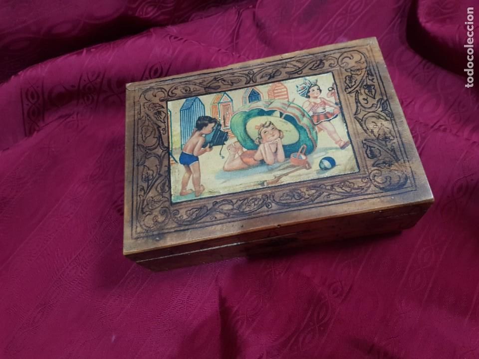 Antig&uuml;edades: Joyero antiguo madera