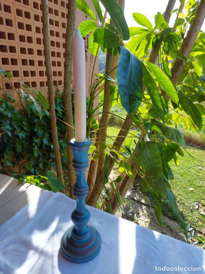 Antig&uuml;edades: CANDELABRO DE MADERA - Foto 4