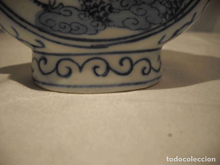 Antig&uuml;edades: TETERA CHINA DRAGONES AZULES - Foto 6